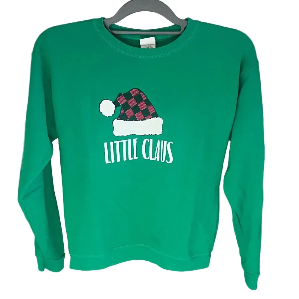 Little Claus Green Kids Sweatshirt